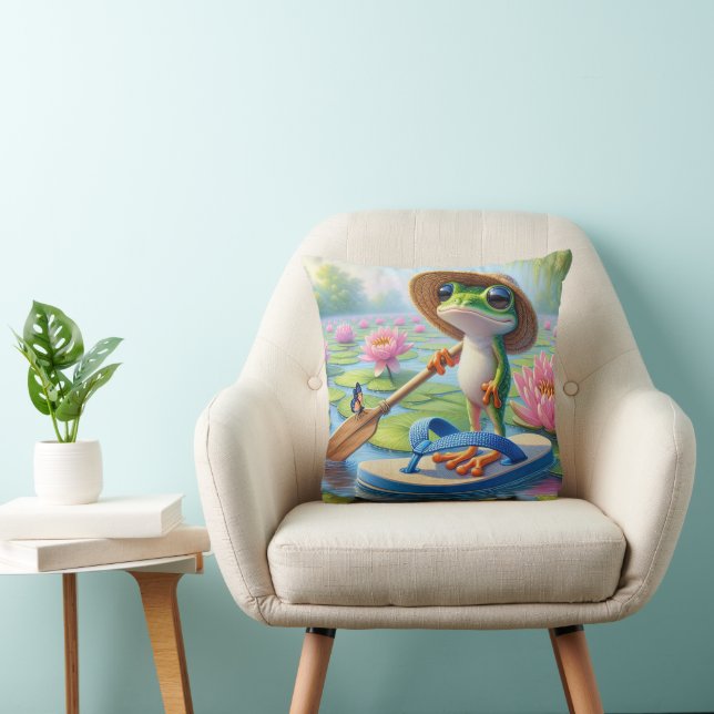 Frog Floating On a Flip-Flip Cushion (Chair)