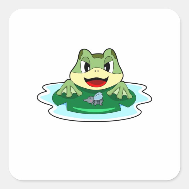 Frog Fly Square Sticker (Front)