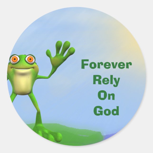 FROG-Forever Rely On God Classic Round Sticker (Front)