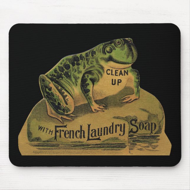 Frog French Laundry Soap Mouse Mat (Front)