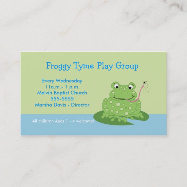 Frog Froggy Business Card Template (Front)