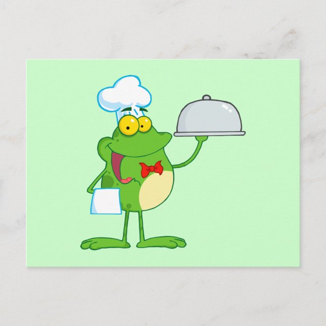Frog Frogs Amphibian Funny Chef Cartoon Animal Postcard (Front)