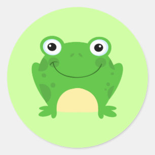 Frog Frogs Amphibian Green Cute Cartoon Animal Classic Round Sticker