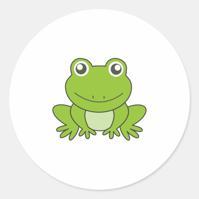 Frog Frogs Funny Animal Friends For Kids Classic Round Sticker (Front)