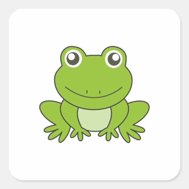 Frog Frogs Funny Animal Friends For Kids Square Sticker (Front)