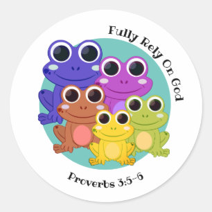 FROG Fully Rely On God Christian Classic Round Sticker