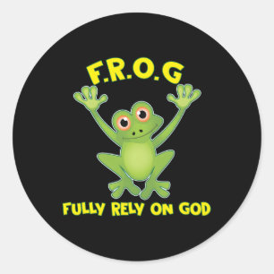 Frog Fully Rely On God Christianity Classic Round Sticker