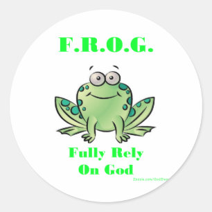 FROG (Fully Rely on God) Classic Round Sticker