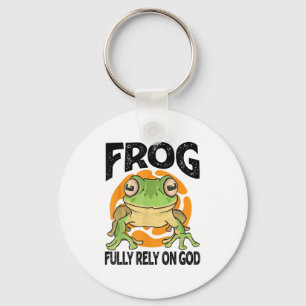 Frog - Fully Rely On God - Funny Definition Key Ring