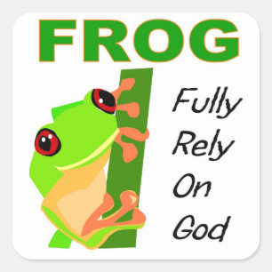 FROG, Fully rely on God Square Sticker