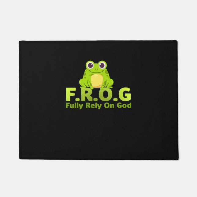 FROG funny definition fully rely on god Doormat (Front)