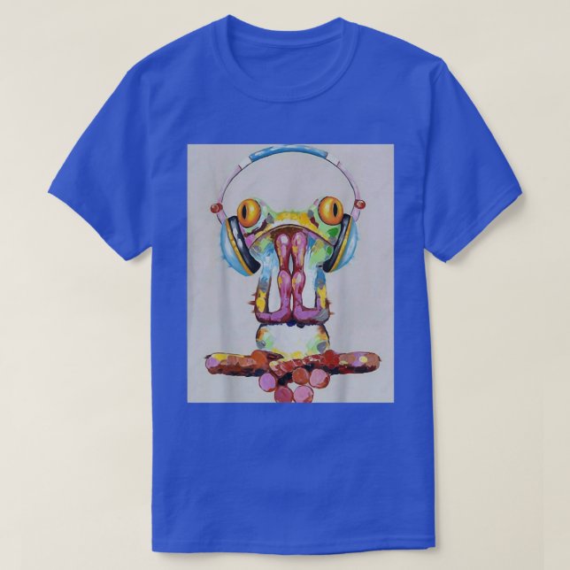 Frog funny music  T-Shirt (Design Front)