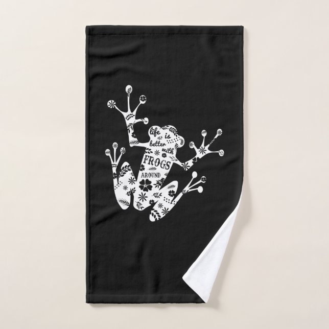 Frog Gift | I Love Frog White Hand Towel (Hand Towel)
