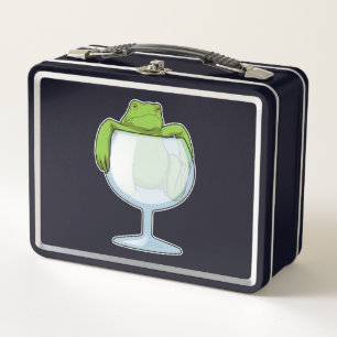 Frog Glass Metal Lunch Box