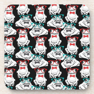 Frog Glasses Pattern Coaster