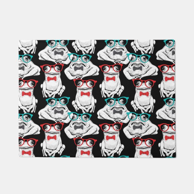 Frog Glasses Pattern Doormat (Front)