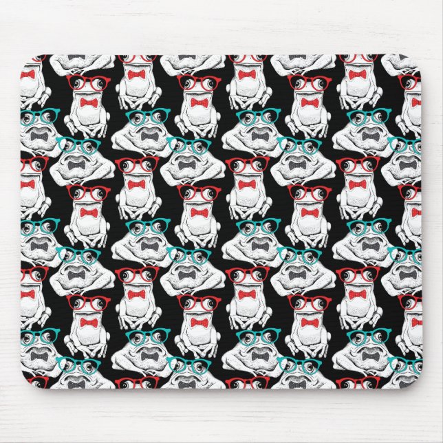 Frog Glasses Pattern Mouse Mat (Front)