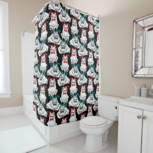 Frog Glasses Pattern Shower Curtain