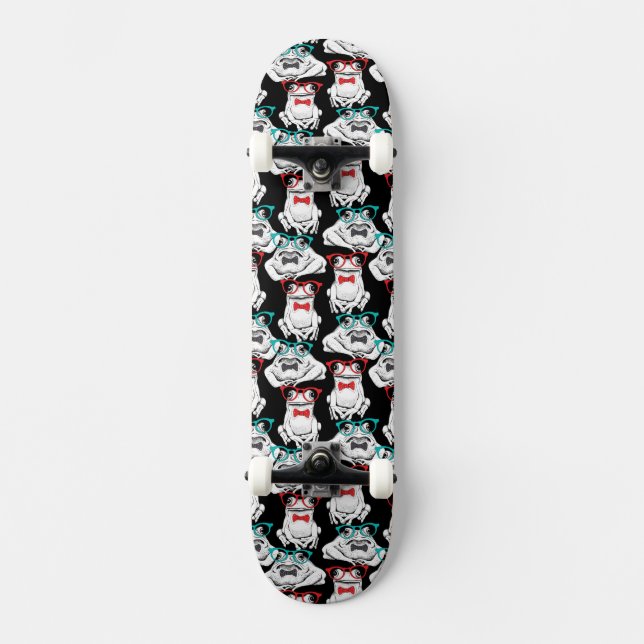 Frog Glasses Pattern Skateboard (Front)