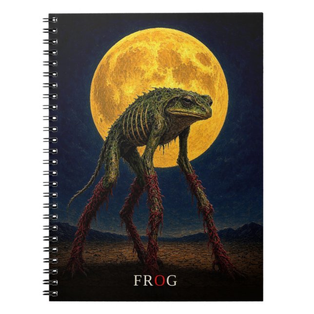 Frog Glowing Legs gothic Surreal Notebook (Front)