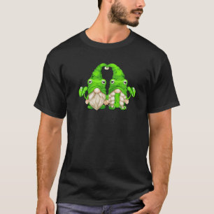 Frog Gnome Couple For Frog Green Garden Gnomes T-Shirt