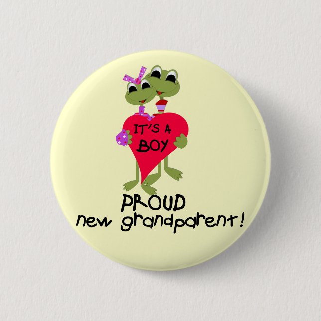 Frog Grandparent of Boy Tshirts and Gifts 6 Cm Round Badge (Front)
