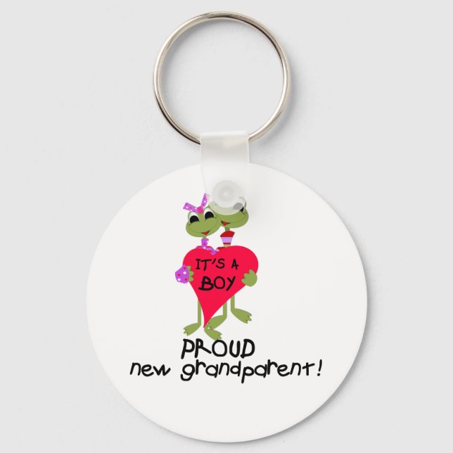 Frog Grandparent of Boy Tshirts and Gifts Key Ring (Front)