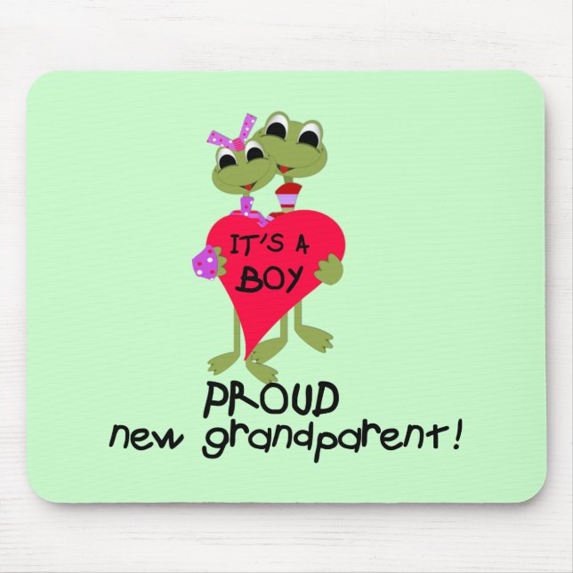 Frog Grandparent of Boy Tshirts and Gifts Mouse Mat (Front)