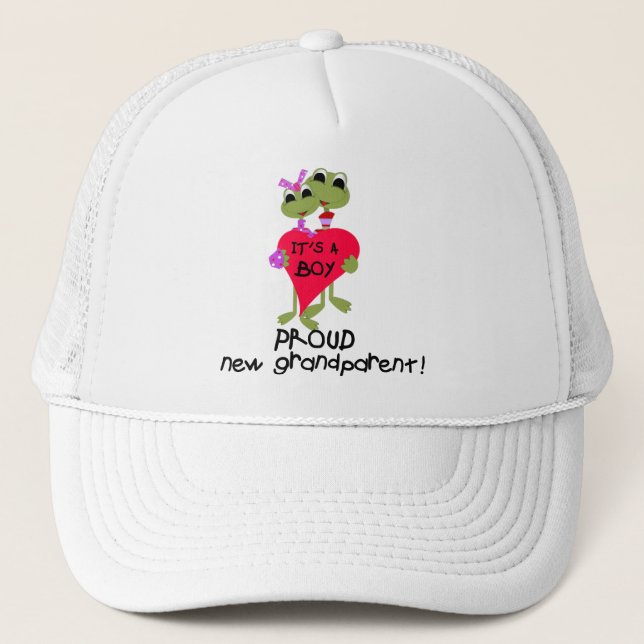 Frog Grandparent of Boy Tshirts and Gifts Trucker Hat (Front)