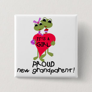 Frog Grandparent of Girl Tshirts and Gifts 15 Cm Square Badge