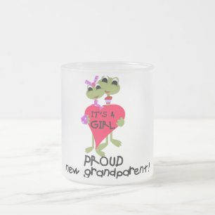 Frog Grandparent of Girl Tshirts and Gifts Frosted Glass Coffee Mug