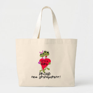 Frog Grandparent of Girl Tshirts and Gifts Large Tote Bag