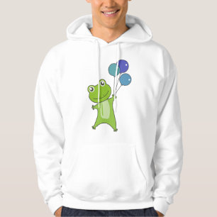 Frog Green Balloons Funny Animals Kids Hoodie