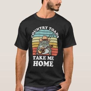Frog Guitar Cottagecore Country Toad Take Me Home T-Shirt