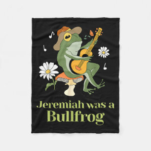 Frog Guitar-jeremiah Was Bullfrog Funny Saying  Fleece Blanket