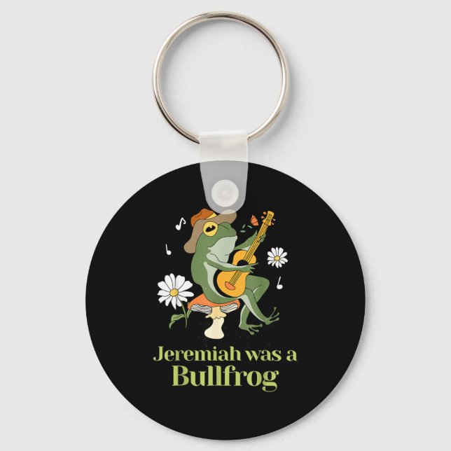 Frog Guitar-jeremiah Was Bullfrog Funny Saying  Key Ring (Front)