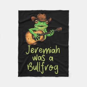 Frog Guitar Jeremiah Was Bullfrog Funny Saying Men Fleece Blanket