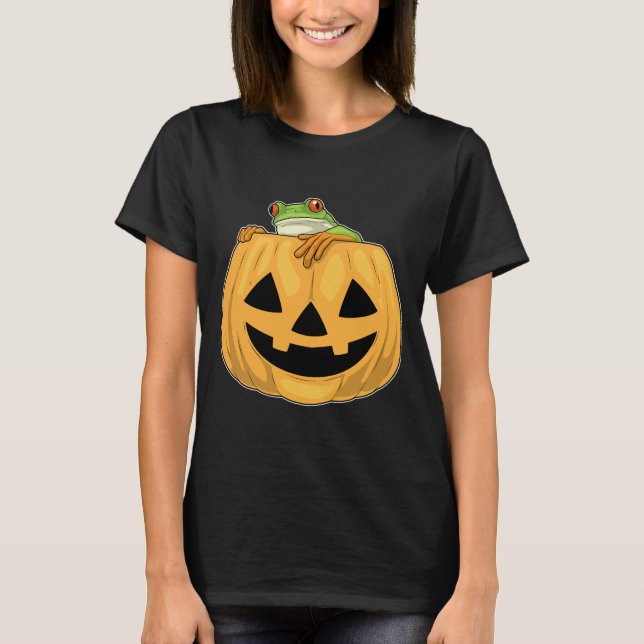 Frog Halloween Pumpkin T-Shirt (Front)