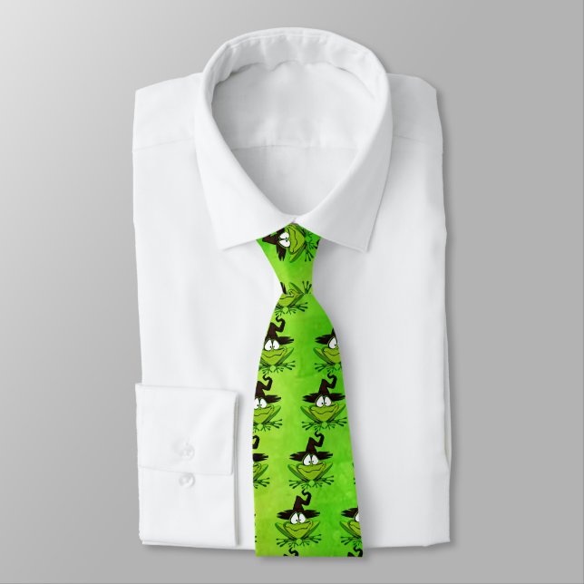 FROG HALLOWEEN WITCH TIE (Tied)