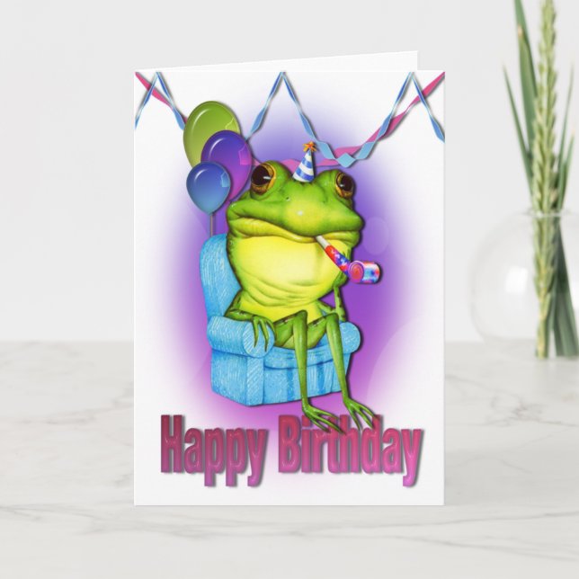 Frog Happy Birthday Card (Front)