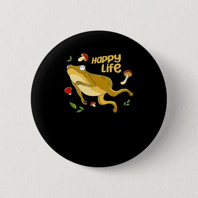 Frog Happy  Essential 6 Cm Round Badge (Front)