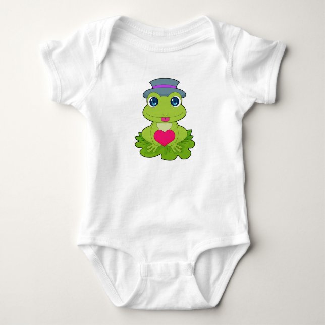 Frog Heart Baby Bodysuit (Front)