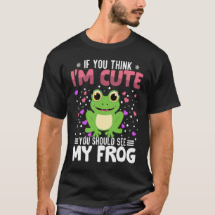 Frog Heart Valentine's Day Animal For Womens Kids T-Shirt