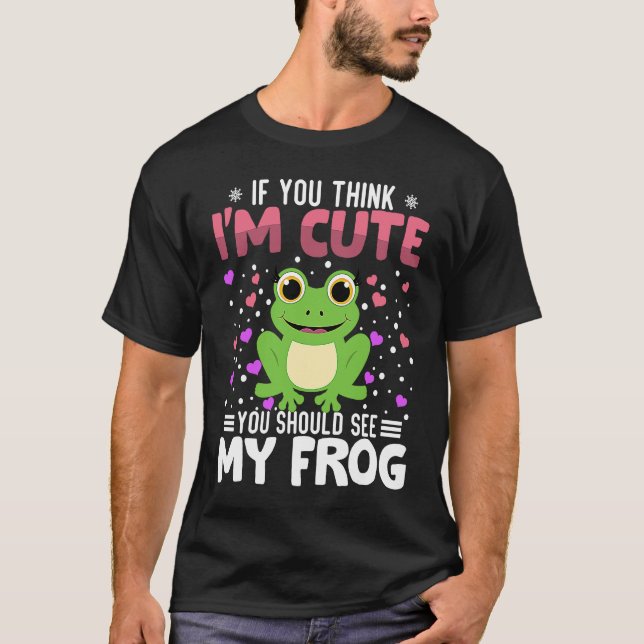 Frog Heart Valentine's Day Animal For Womens Kids T-Shirt (Front)