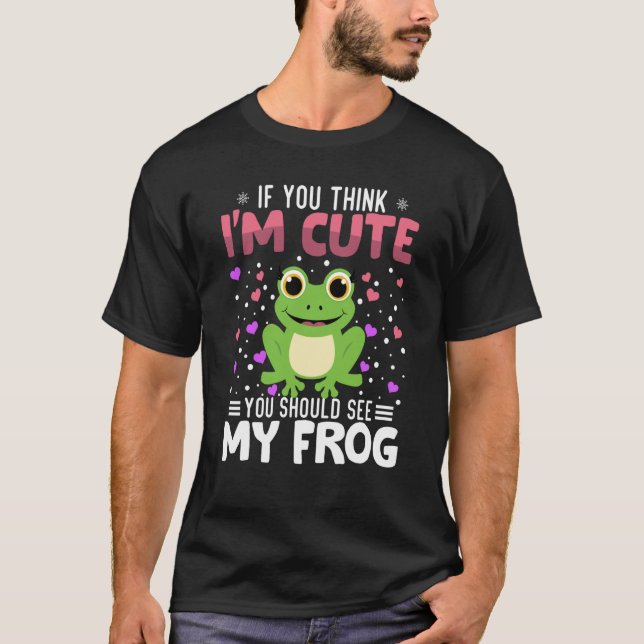 Frog Heart Valentine's Day Animal For Womens Kids T-Shirt (Front)