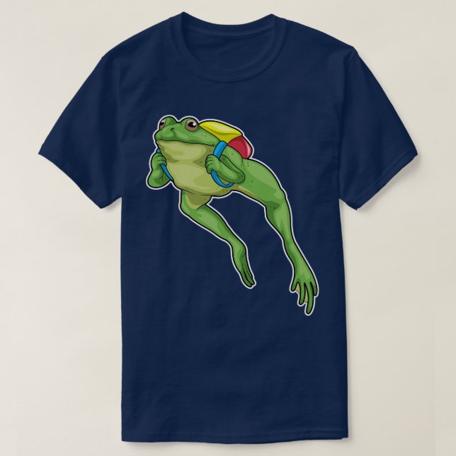 Frog Hiker Backpack T-Shirt (Design Front)