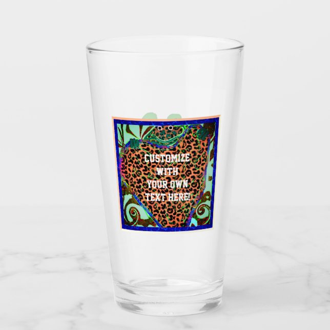 Frog Holding Heart Glass Cup (Front)