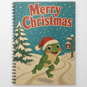 Frog Holiday Path Animal Christmas Notebook