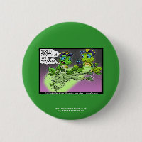 Frog Homicide Police Cartoon Novelty Button
