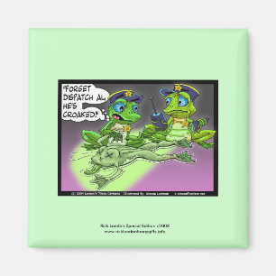 Frog Homicide Police Cartoon Novelty Magnet